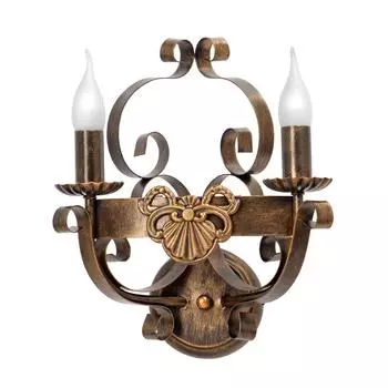 Настенный светильник бра Vitaluce Kantri 2 лампы 6м Е14 цвет черненое золото