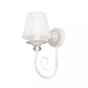 Настенный светильник бра Vitaluce Мелодия 1 лампа 3м Е14 цвет белый с золотом