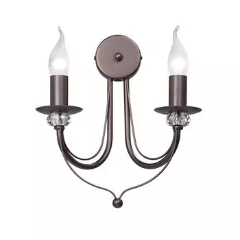 Настенный светильник бра Vitaluce Рига 2 лампы 6м Е14 цвет коричневый