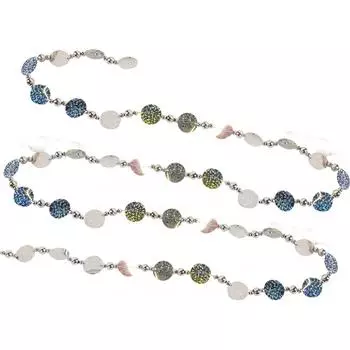 Бусы круглой формы серебристые 270 см