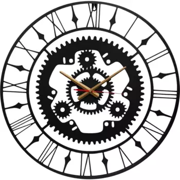 Часы настенные Dream River Шестеренки GHC23412 круглые металл цвет черный бесшумные 60