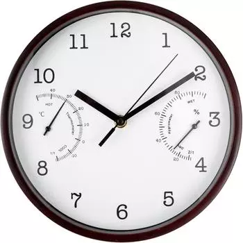 Часы настенные «Климат» D24.6 см пластик цвет белый