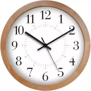 Часы настенные Troykatime Дерево круглые пластик цвет белый/бежевый бесшумные 28 см