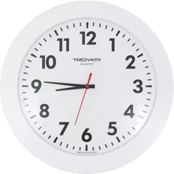 Часы настенные Troykatime Эконом круглые пластик цвет белый бесшумные 30.5 см