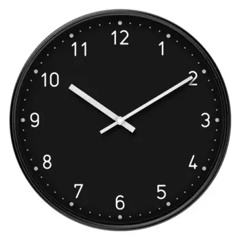 Часы настенные Troykatime Классика круглые пластик цвет черный бесшумные 31 см