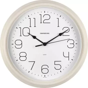 Часы настенные Troykatime круглые пластик цвет кремовый бесшумные 31 см