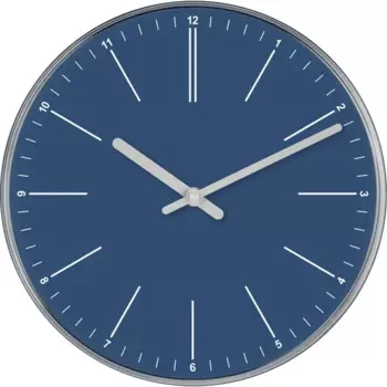 Часы настенные Troykatime круглые пластик цвет синий бесшумные 30 см