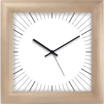 Часы настенные Troykatime квадратные дерево цвет бело-бежевый бесшумные 29 см