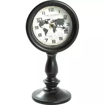 Часы настольные «Хрономет» металл чёрные 12х10х23 см