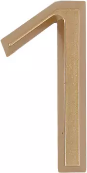 Цифра «1» Larvij самоклеящаяся 60x37 мм пластик цвет матовое золото