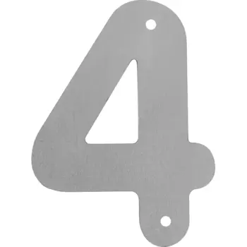 Цифра «4» 17x20 см сталь цвет серый