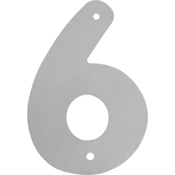 Цифра «6» 17x20 см сталь цвет серый