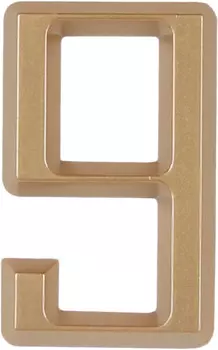 Цифра «9» Larvij самоклеящаяся 60x37 мм пластик цвет матовое золото