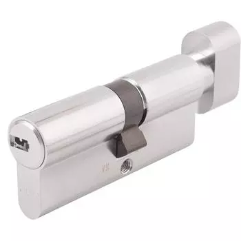 Цилиндр Abus KD6N Z35/K45, 35x45 мм, ключ/вертушка, цвет никель