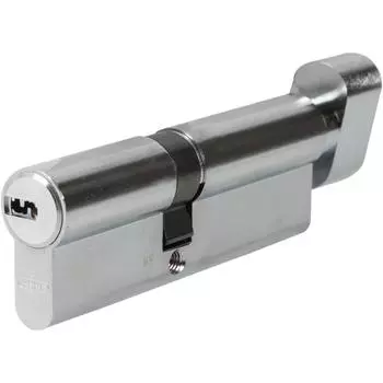 Цилиндр Abus KD6N Z40/K50, 40x50 мм, ключ/вертушка, цвет никель