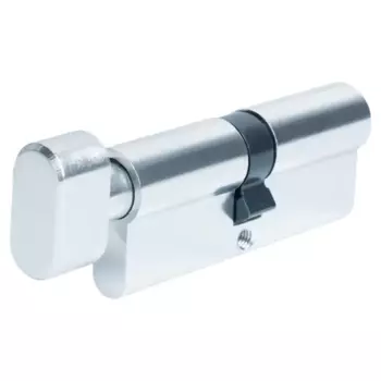 Цилиндр EDS-CYL 40x40 мм ключ/вертушка цвет хром