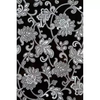 Декор «Аджанта цветы» 20х30 см цвет чёрный