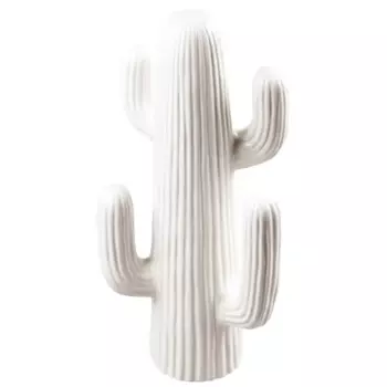 Декоративная фигура Dream River Кактус керамика белый 9.5x38 см
