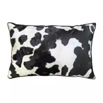 Декоративная подушка Корова 30x50 см цвет черный