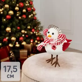 Декоративное украшение Птица 17 см цвет красный
