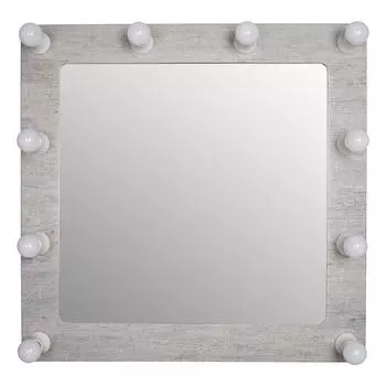 Декоративное зеркало с внешней подсветкой «Грим» цвет серый 69х68 см