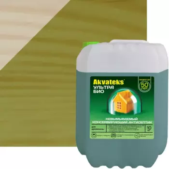 Деревозащитный состав Рогнеда Akvateks Ультра Био 10 кг зеленый