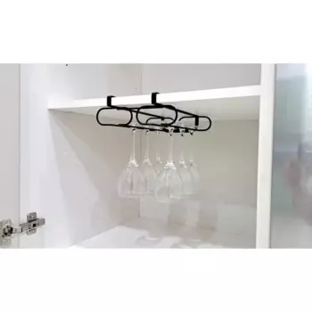 Держатель для бокалов подвесной Delinia 22x7x27.5 см сталь черный