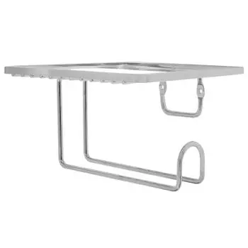 Держатель для туалетной бумаги с полкой для мобильного телефона Brissen без крышки цвет хром