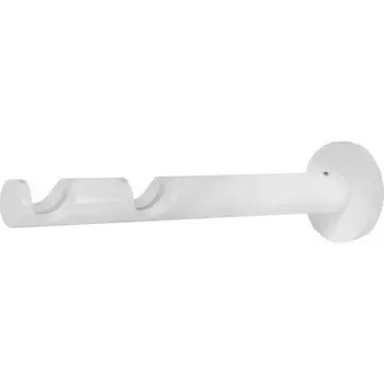 Держатель двухрядный с пластиковой вставкой 2 см цвет белый