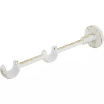 Держатель открытый двухрядный Orbis, металл, цвет античный белый, 2 см