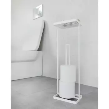 Держатель туалетной бумаги со столиком Март Island цвет белый