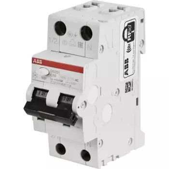 Дифференциальный автомат ABB DS201 2P N C10 А 30 мА 6 кА АС