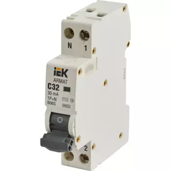 Дифференциальный автомат IEK Armat АВДТ B06S 1P C32 А 30 мА 6 кА AC AR-B06S-1N-C32C030