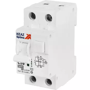 Дифференциальный автомат КЭАЗ Opti Din 2P C16 А 30 мА 4.5 кА АС D63-22C16-AC-У3