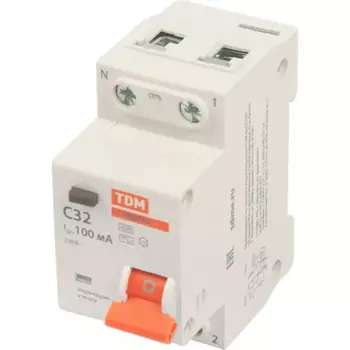 Дифференциальный автомат Tdm Electric АВДТ-32 1P N C32 A 100 мА 4.5 кА AC SQ0202-0508