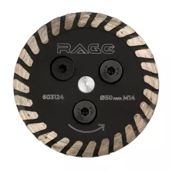 Диск алмазный по бетону и камню Rage 603124 турбо 50xM14x2.4 мм
