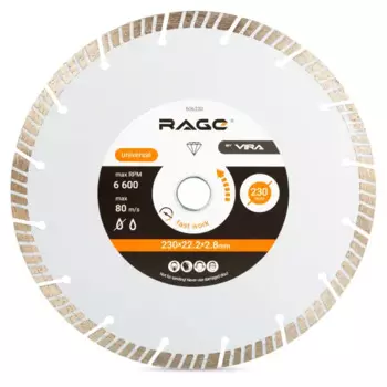 Диск алмазный по бетону Rage 606230 турбо 230x22.2x2.8 мм