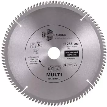 Диск отрезной по мультиматериалам Trio-Diamond MM905 255x30x2 мм
