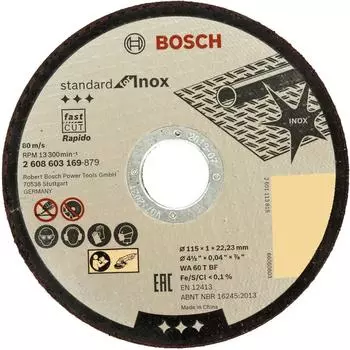 Диск отрезной по нержавейке Bosch, 115x1 мм