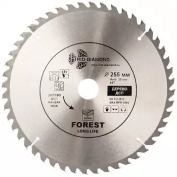 Диск пильный по дереву Trio-Diamond FLL832 48Т 255x30x2.8 мм