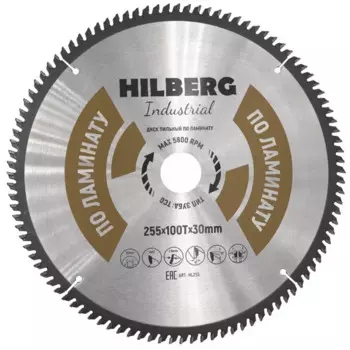 Диск пильный по ламинату Hilberg HL255 100Т 255x30x2.8 мм