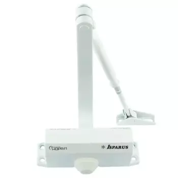 Доводчик дверной ISP 410 максимальная нагрузка 60 кг алюминий цвет белый