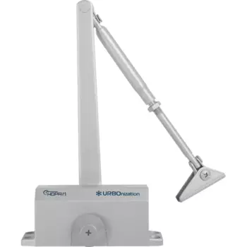 Доводчик дверной Urbo 510 F, 15-60 кг, силумин, цвет серый