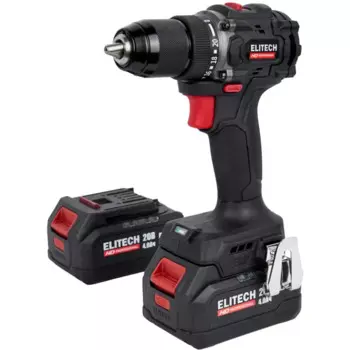 Дрель-шуруповерт аккумуляторная бесщеточная Elitech HD CD20SL2 E2201.041.02, 20 В Li-ion 2x4 Ач