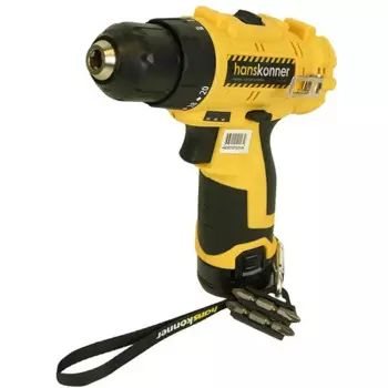Дрель-шуруповерт аккумуляторная бесщеточная Hanskonner HCD1230R, 12 В Li-ion 2x2 Ач