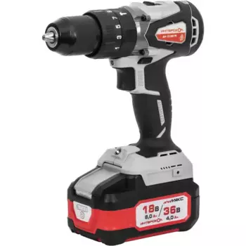 Дрель-шуруповерт аккумуляторная ударная бесщеточная Интерскол ДАУ-13/36В90, 36 В Li-Ion, 2x2 Ач