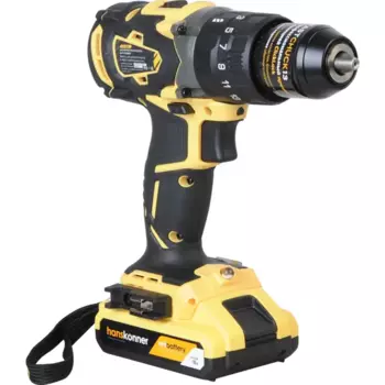 Дрель-шуруповерт аккумуляторная ударная бесщеточная Hanskonner HCD1865BLI, 18 В Li-ion 2x2.4 Ач