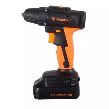 Дрель-шуруповерт аккумуляторная бесщеточная Вихрь ДА-18Л-2К/Б, 18 В Li-ion 2x2 Ач