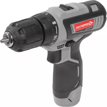 Дрель-шуруповерт аккумуляторная Интерскол ДА-10/12Л, 12 В Li-ion 2x1.5 Ач