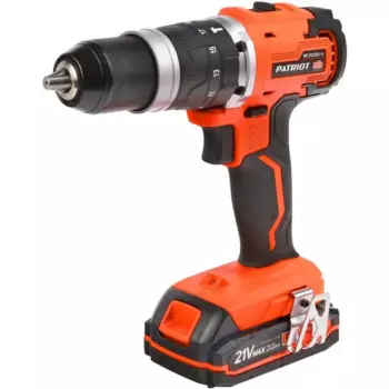 Дрель-шуруповерт аккумуляторная ударная бесщеточная Patriot BR 210UES-H BL, 21 В Li-ion 2x2 Ач